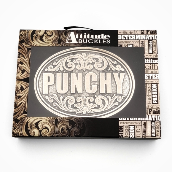 Montana Silversmiths Punchy Attitude Western Belt Buckle NEW - Picture 3 of 8